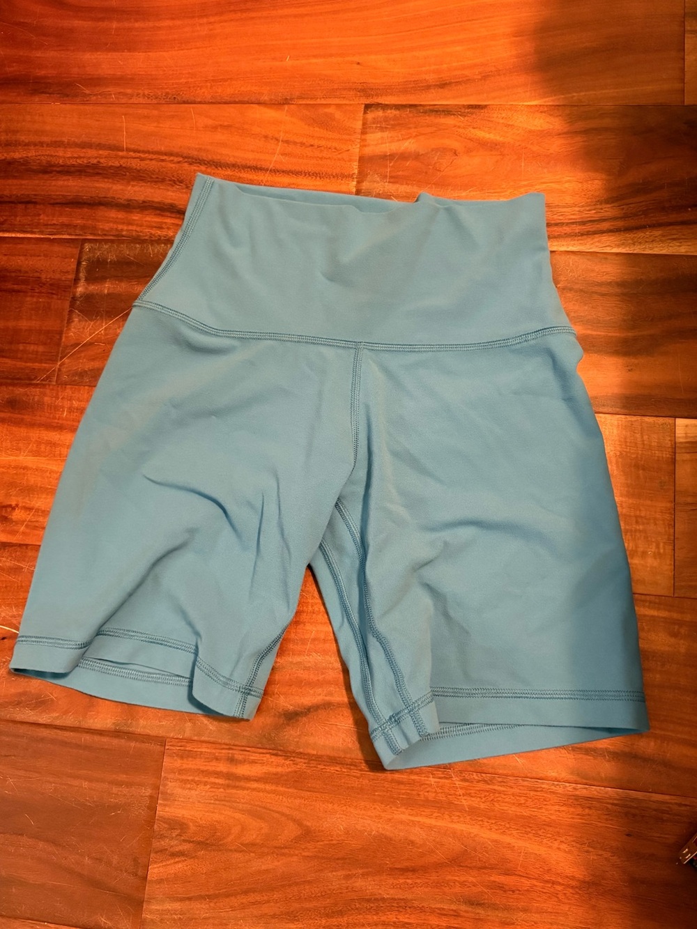 Aritzia Golden‎ High Rise Biker Shorts Blue Size 6 Buttery Soft Active (0836)